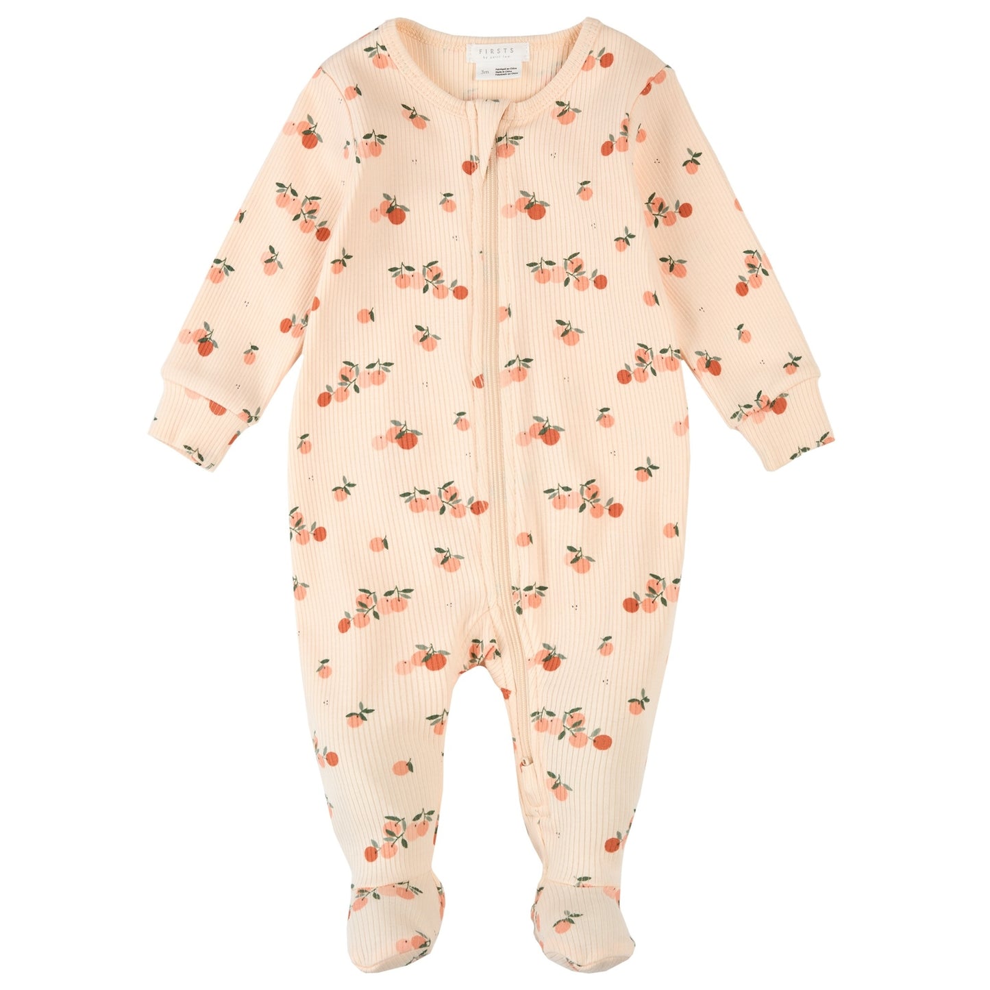 Petit Lem - Ribbed Cotton Sleeper - Oranges