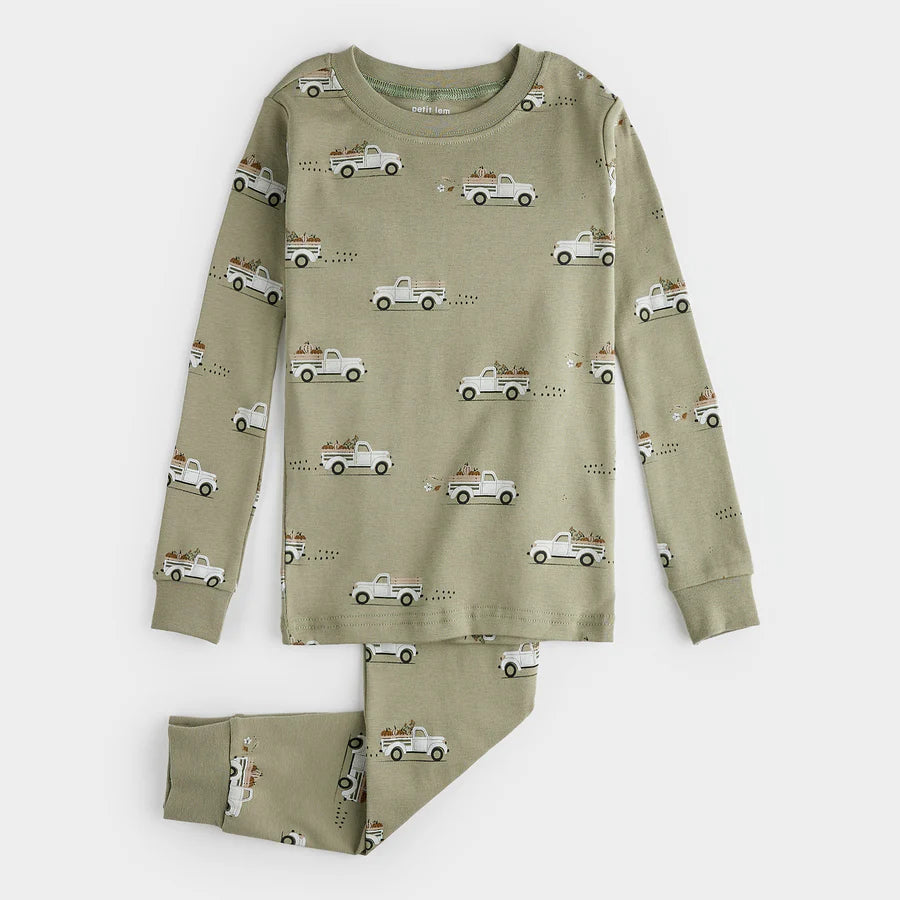 Petit Lem - Organic Cotton Pajamas - Pumpkin Pick-Up