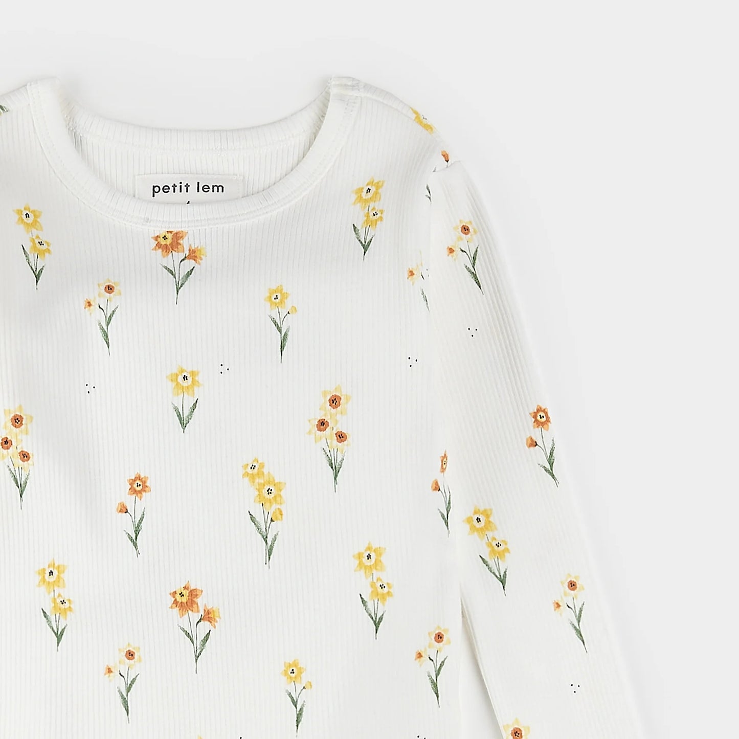 Petit Lem - Ribbed Cotton Pajamas - Daffodil
