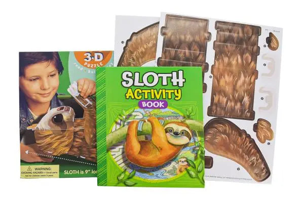 Sloth 3-D Puzzle & Book Set