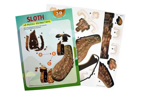 Sloth 3-D Puzzle & Book Set