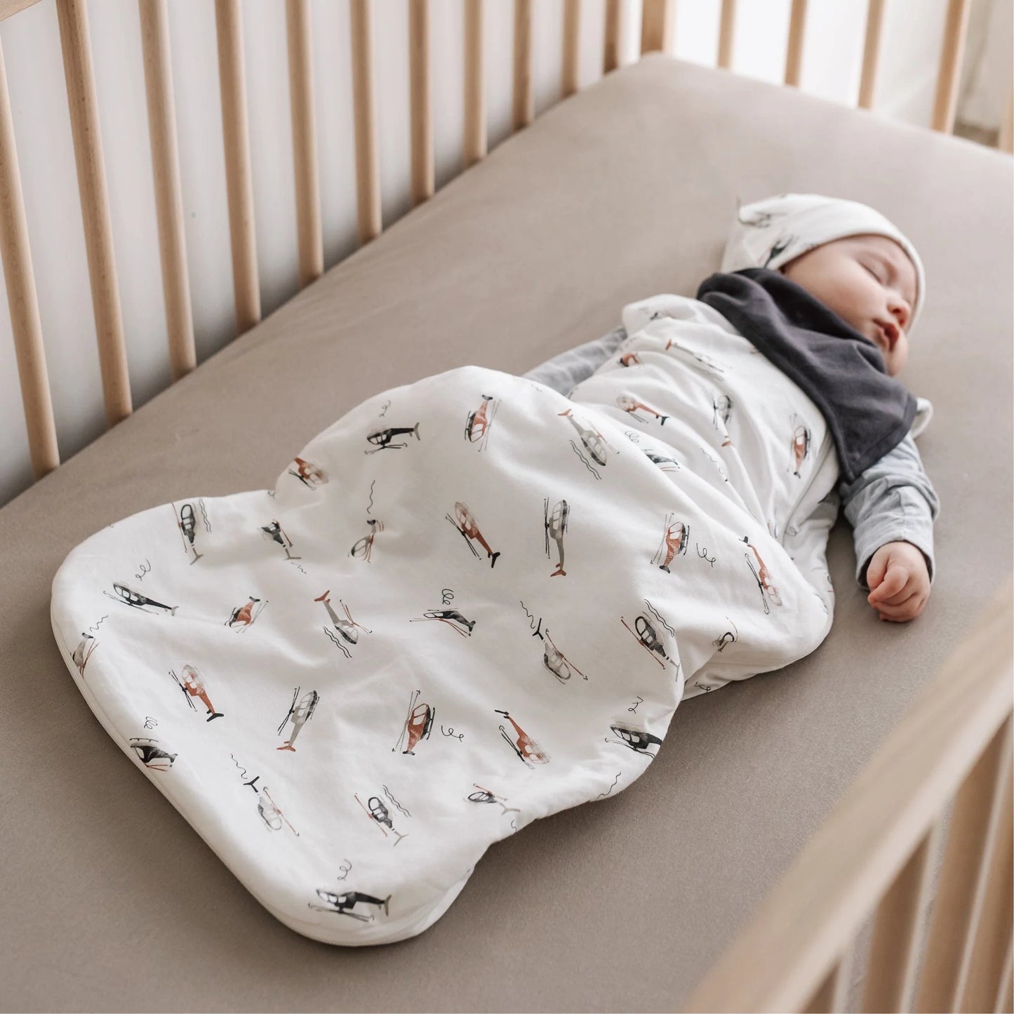 Perlimpinpin - Quilted Bamboo Sleep Sack 1.0 Tog - Helicopters