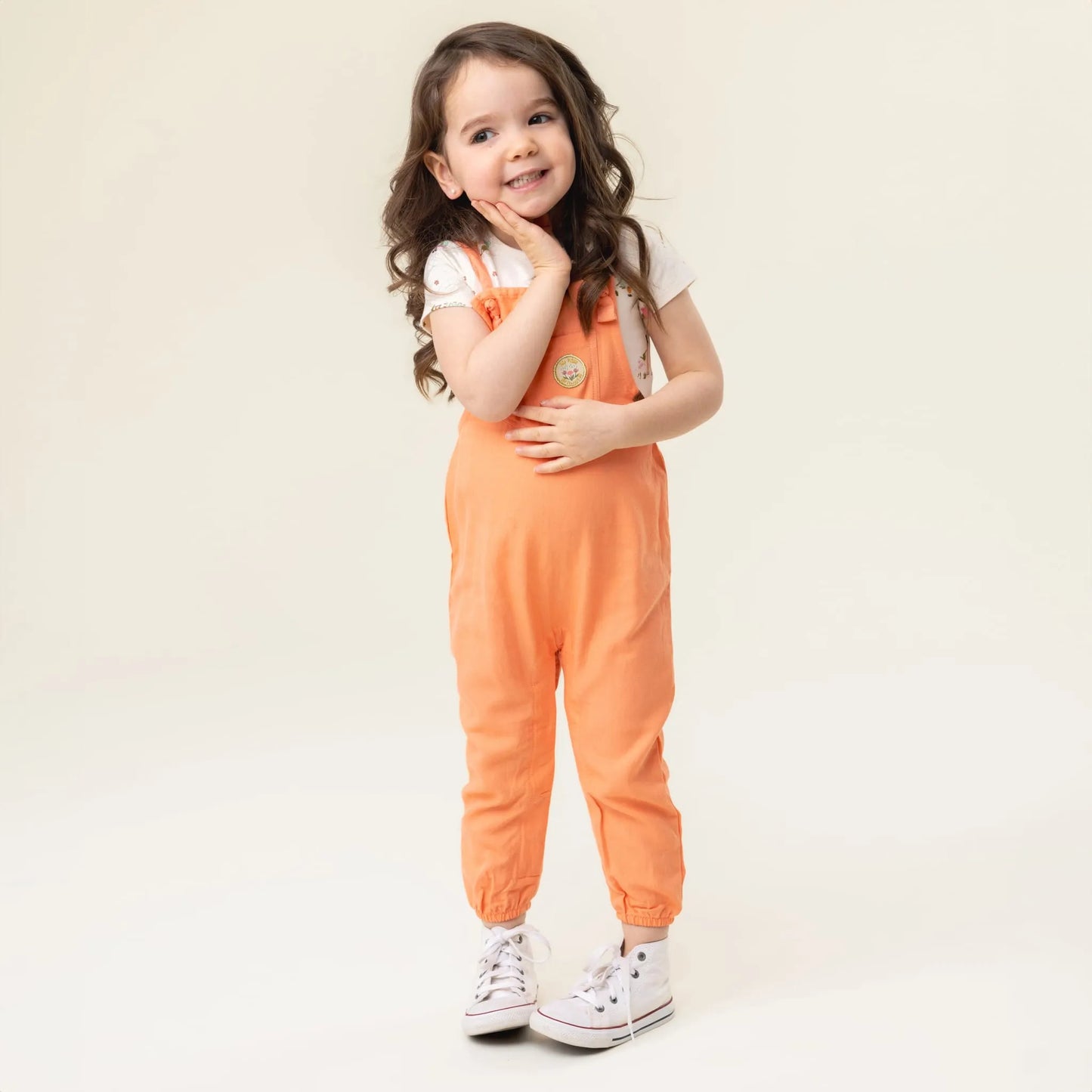 Nano - Small Flower 2pc Overall Set - Coral