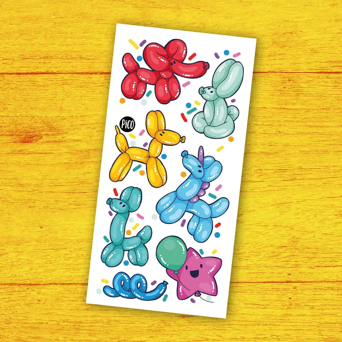 Pico - Temporary Tattoos - Animal Balloons