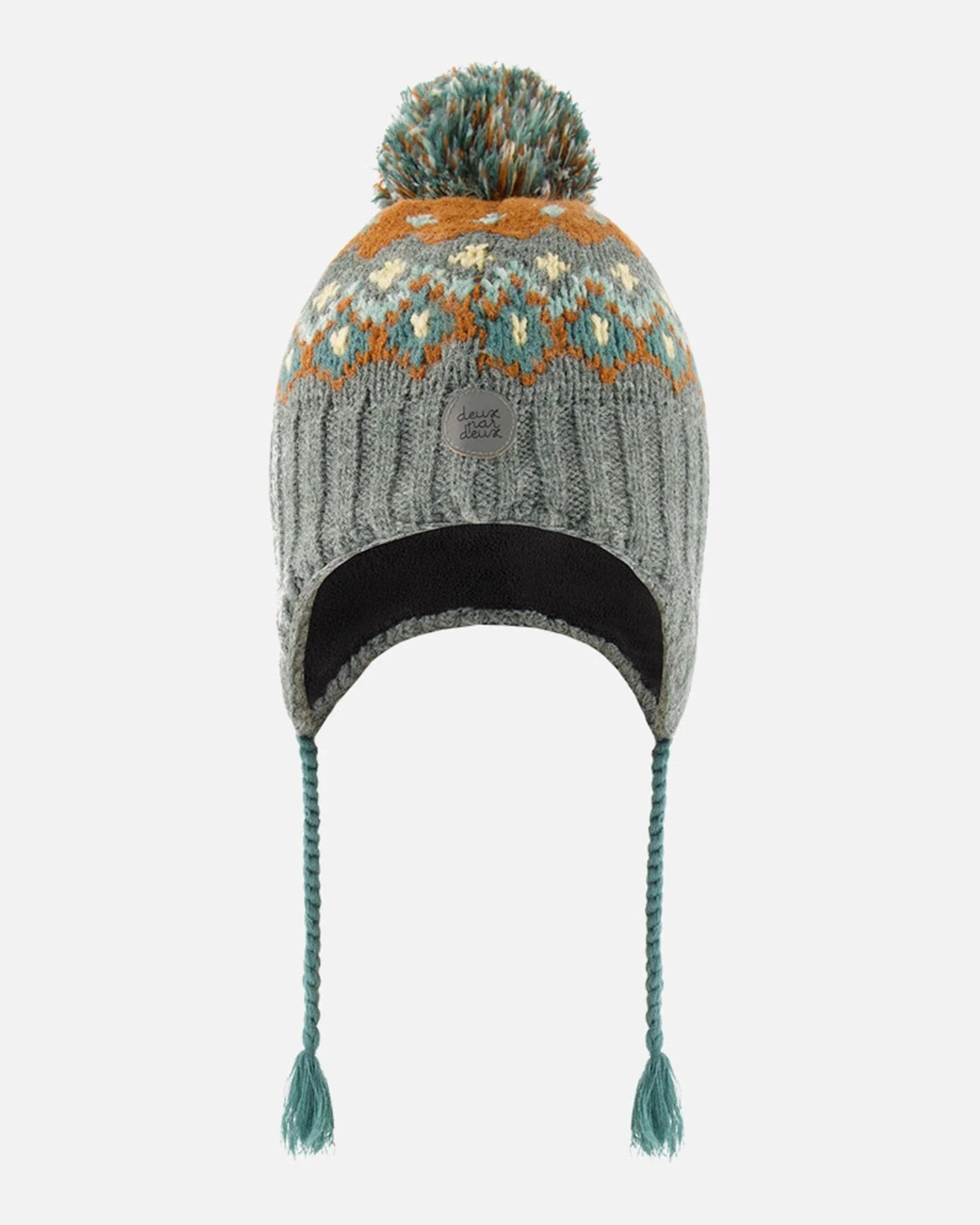 Deux Par Deux - Peruvian Patterned Knit Hat - Grey