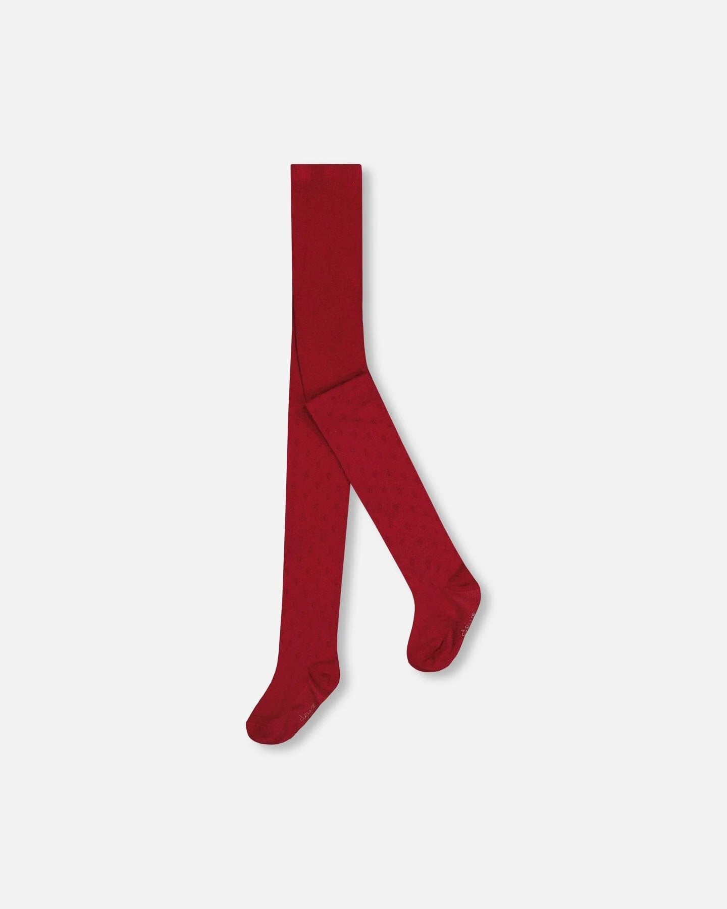 Deux Par Deux - Heart Pattern Tights - Burgundy