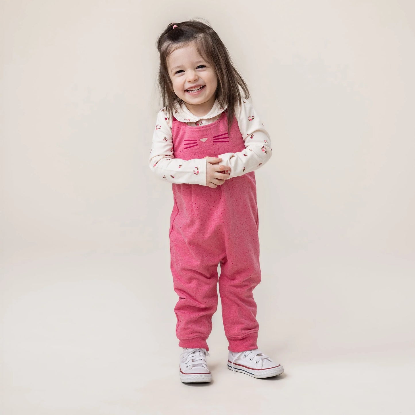 Nano - Adorable Kitten 2pc Overall Set - Pink