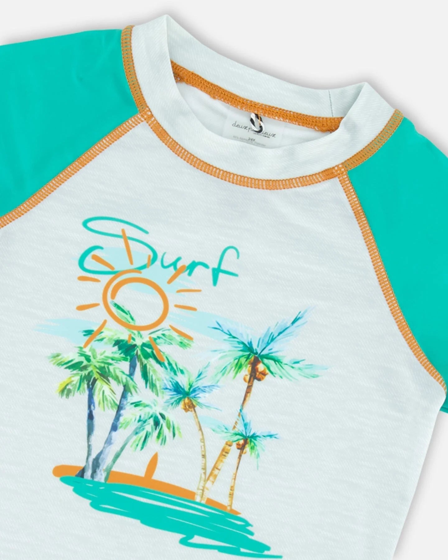 Deux Par Deux - Short Sleeve Rashguard - Grey Coconut Print
