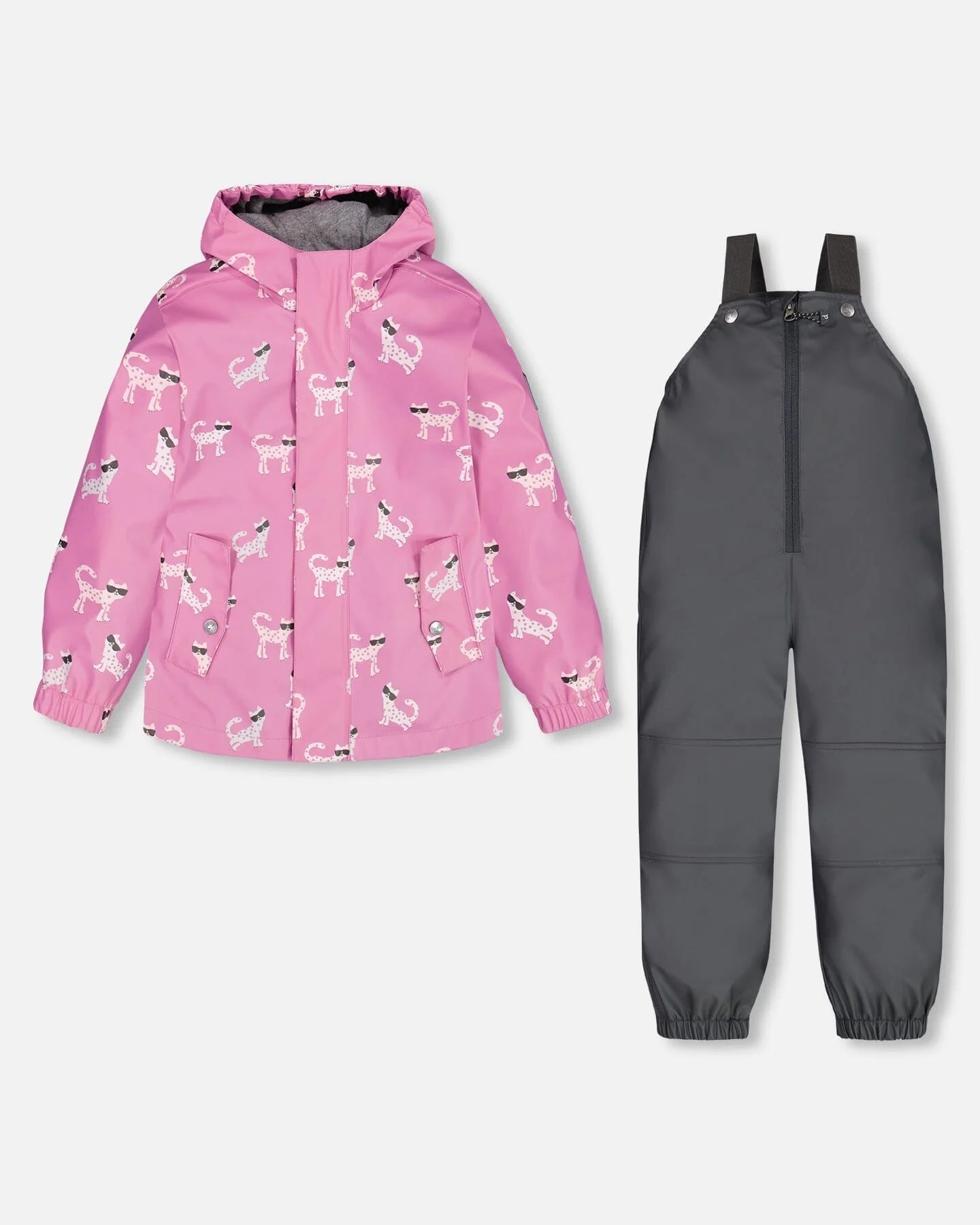 Deux Par Deux - Changing Color Rain Set - Pink Sunglasses Cats