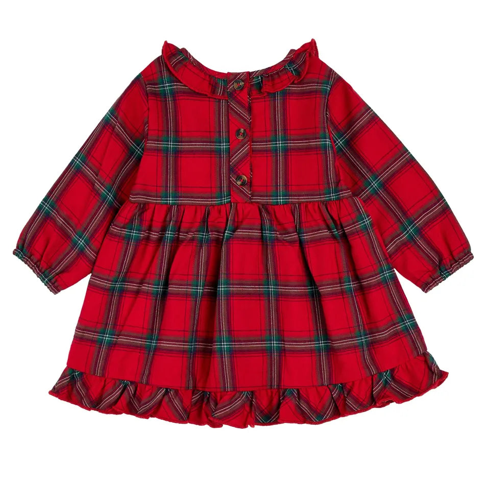 Petit Lem - 3 pc Flannel Dress Set - Plaid