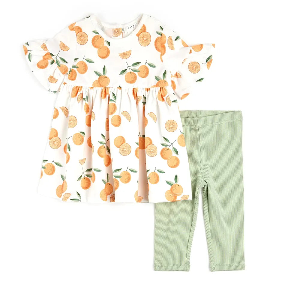 Petit Lem - Dress & Legging Set - Oranges
