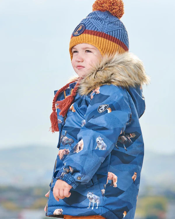 Deux Par Deux - Peruvian Knit Hat - Gradient Navy And Yellow