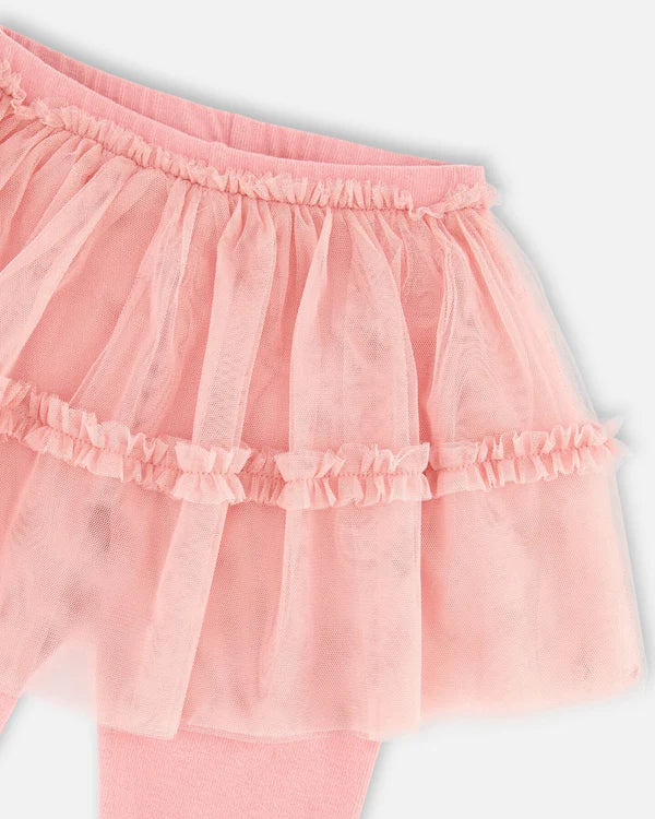 Deux Par Deux - Leggings With Tulle Skirt - Pink