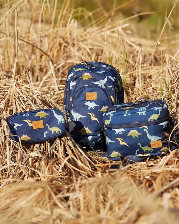 Deux Par Deux - Toddler Backpack - Navy Blue Printed Dinosaurs