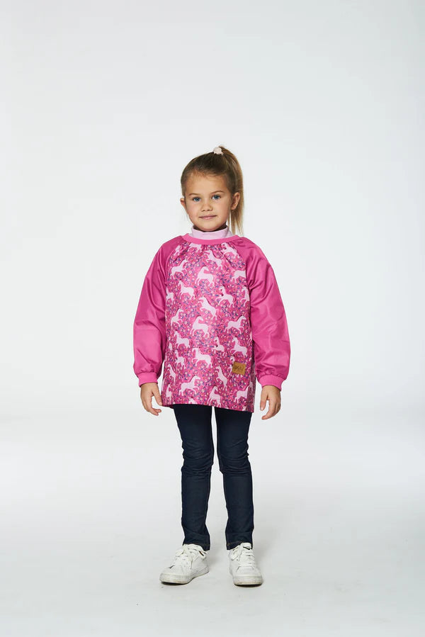 Deux par Deux - Artist Apron - Pink Printed Unicorn