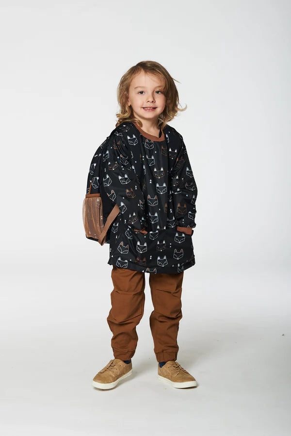 Deux Par Deux - Artist Apron - Black Printed Fox