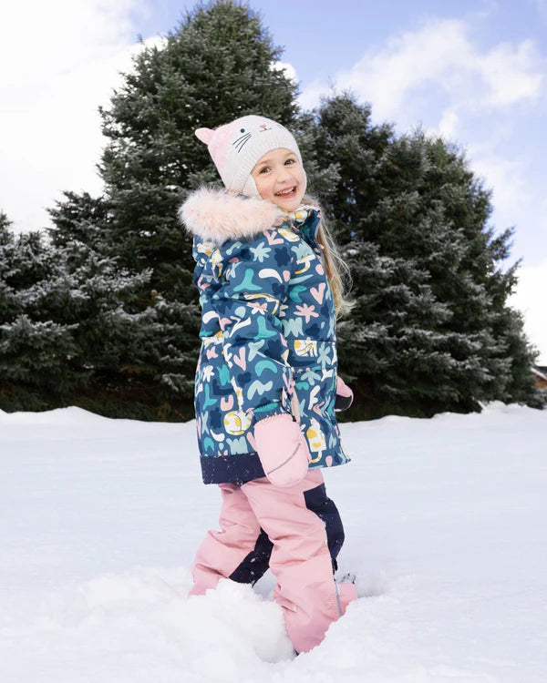 Deux Par Deux - Two Piece Snowsuit - Printed Dusty Pink
