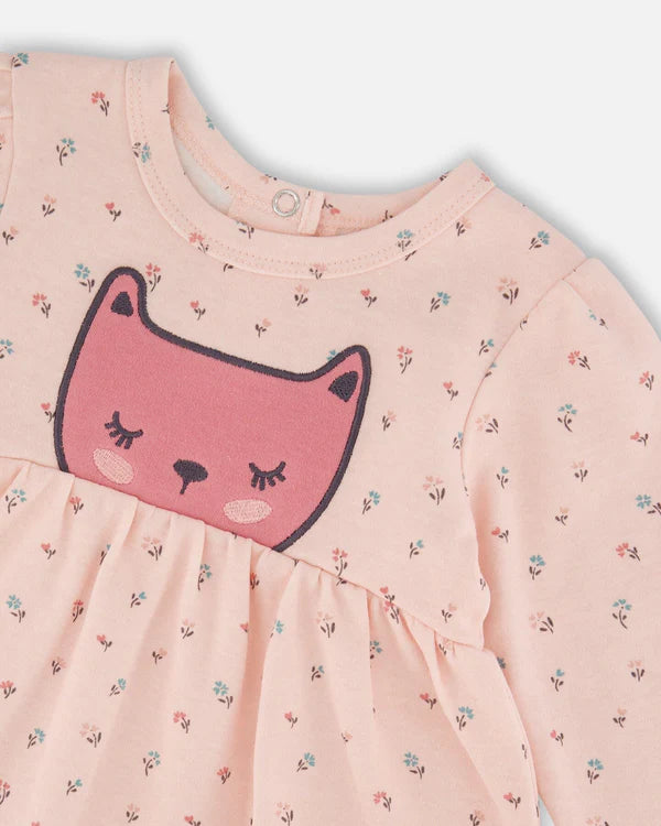 Deux Par Deux - Dress & Legging Set - Pink Mini Floral