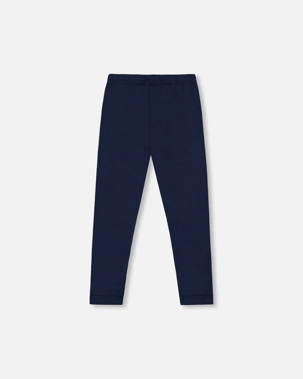 Deux Par Deux - Leggings - Dark Blue with Cats