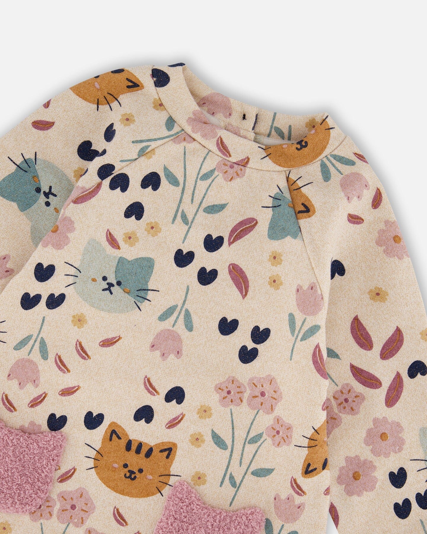 Deux Par Deux - Glittering French Terry Dress - Cats