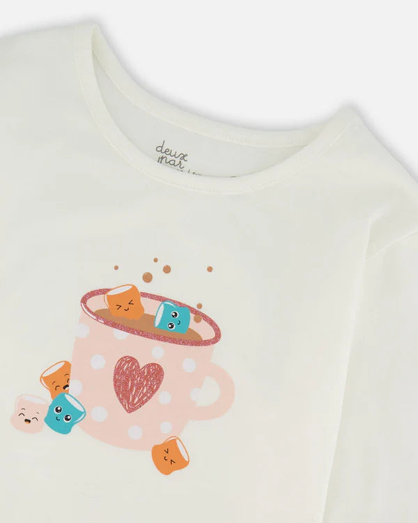 Deux par Deux - Organic Cotton Long Sleeve T-Shirt - Off-White