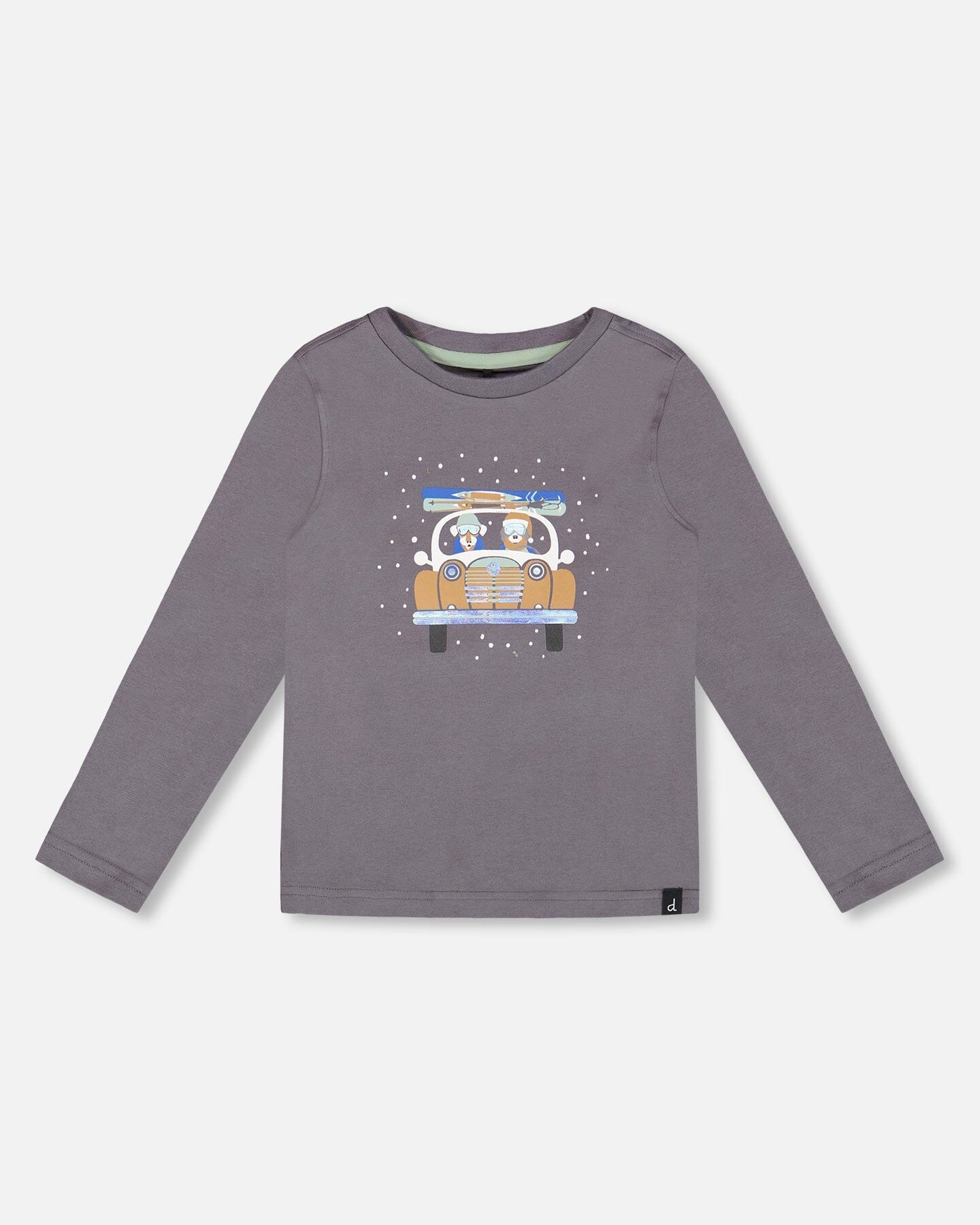 Deux Par Deux - Organic Cotton Long Sleeve Top - Dark Grey