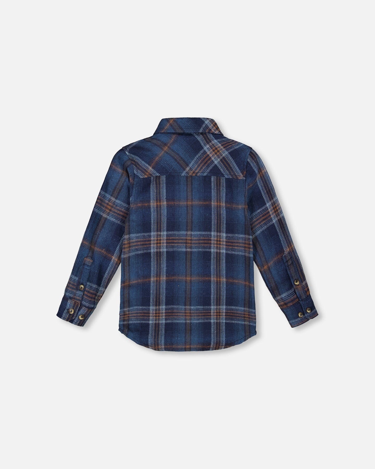 Deux Par Deux - Flannel Shirt - Blue & Brown Plaid