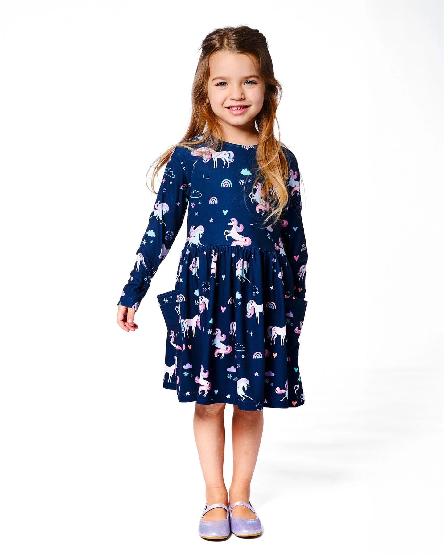 Deux Par Deux - Jersey Dress with Pockets - Navy