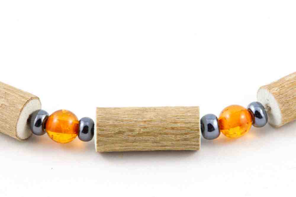Healing Hazel - Hazelwood Necklace - Amber/Haematite