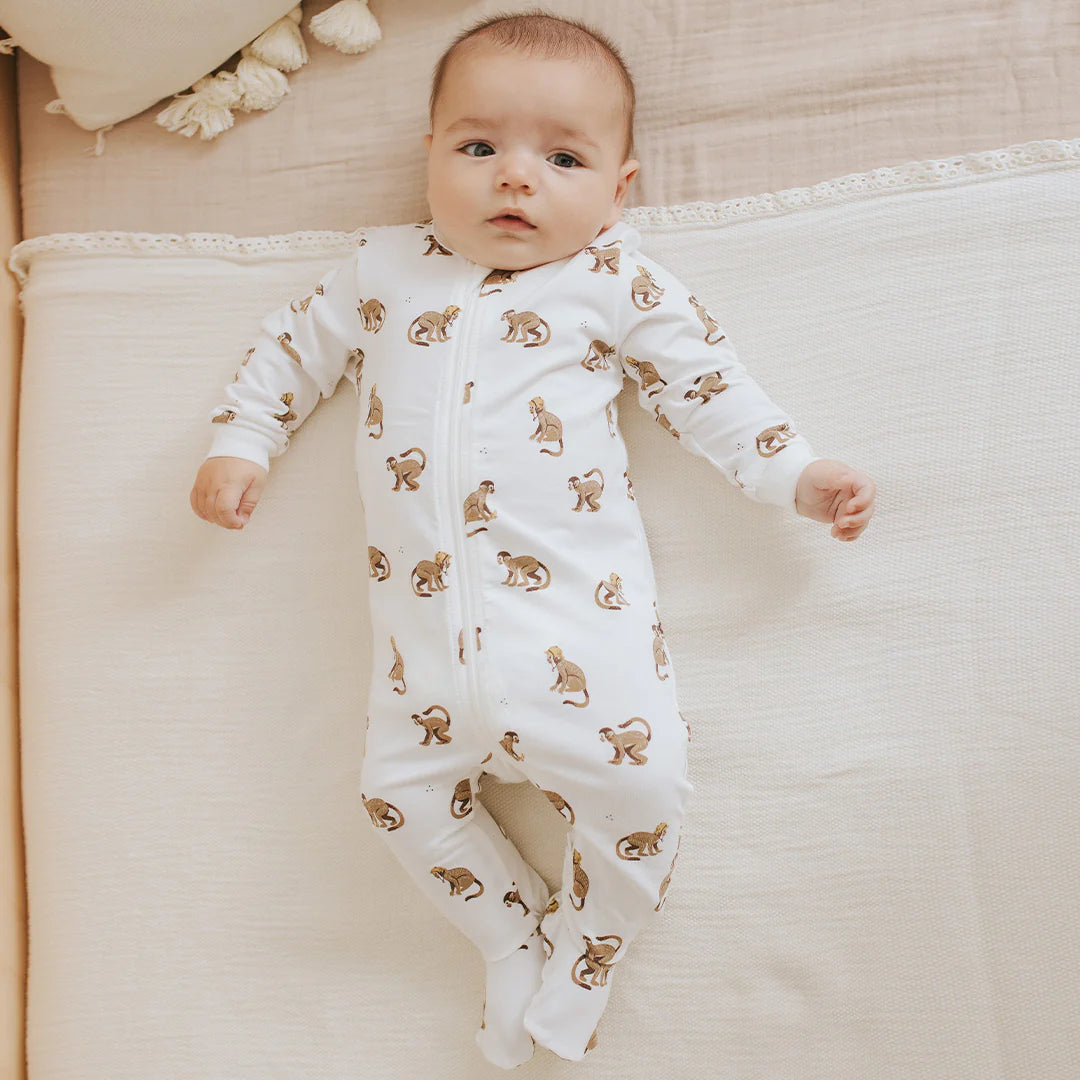 Petit Lem - Organic Cotton Sleeper - Monkey