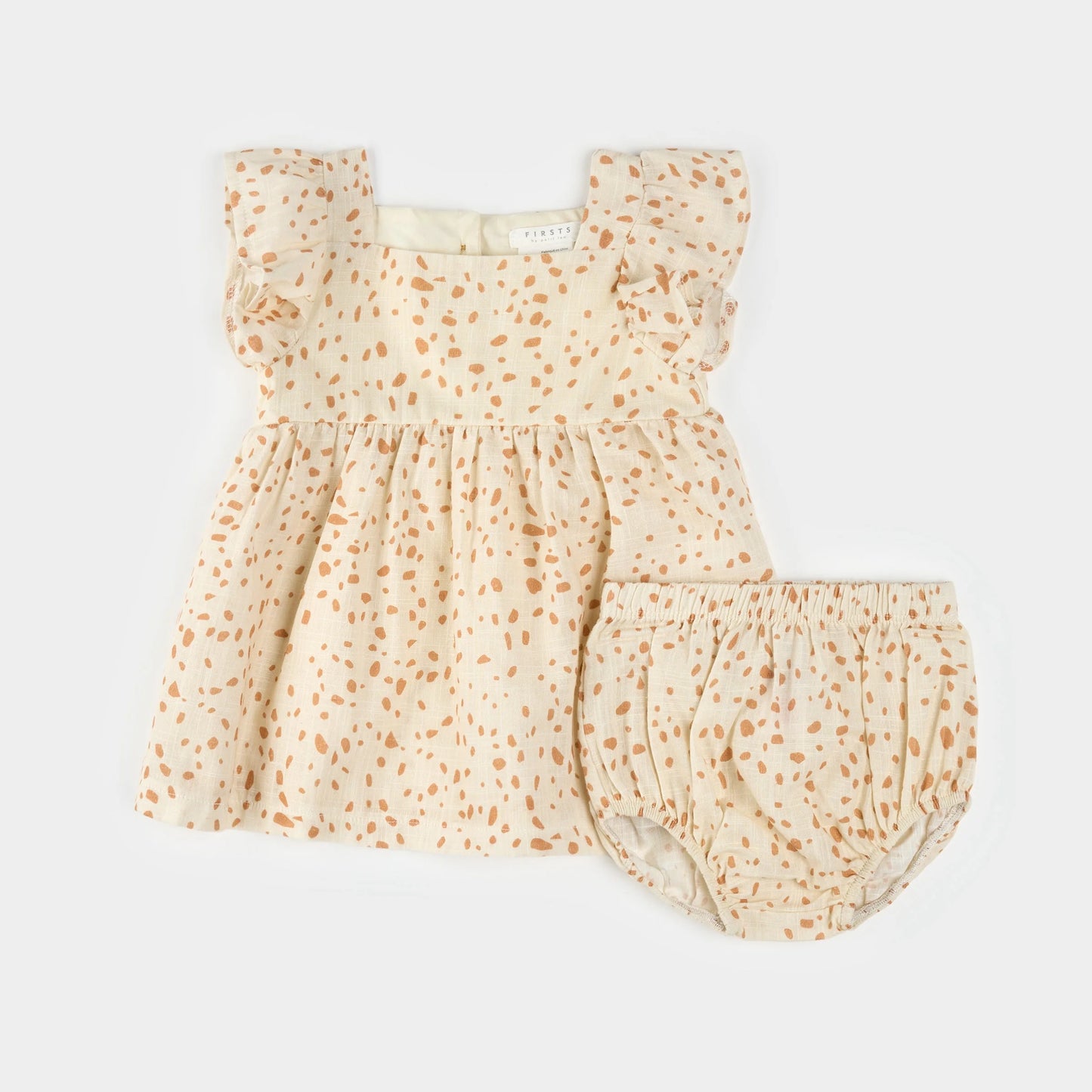Petit Lem - Cross Hatch Dress Set - Spots Print