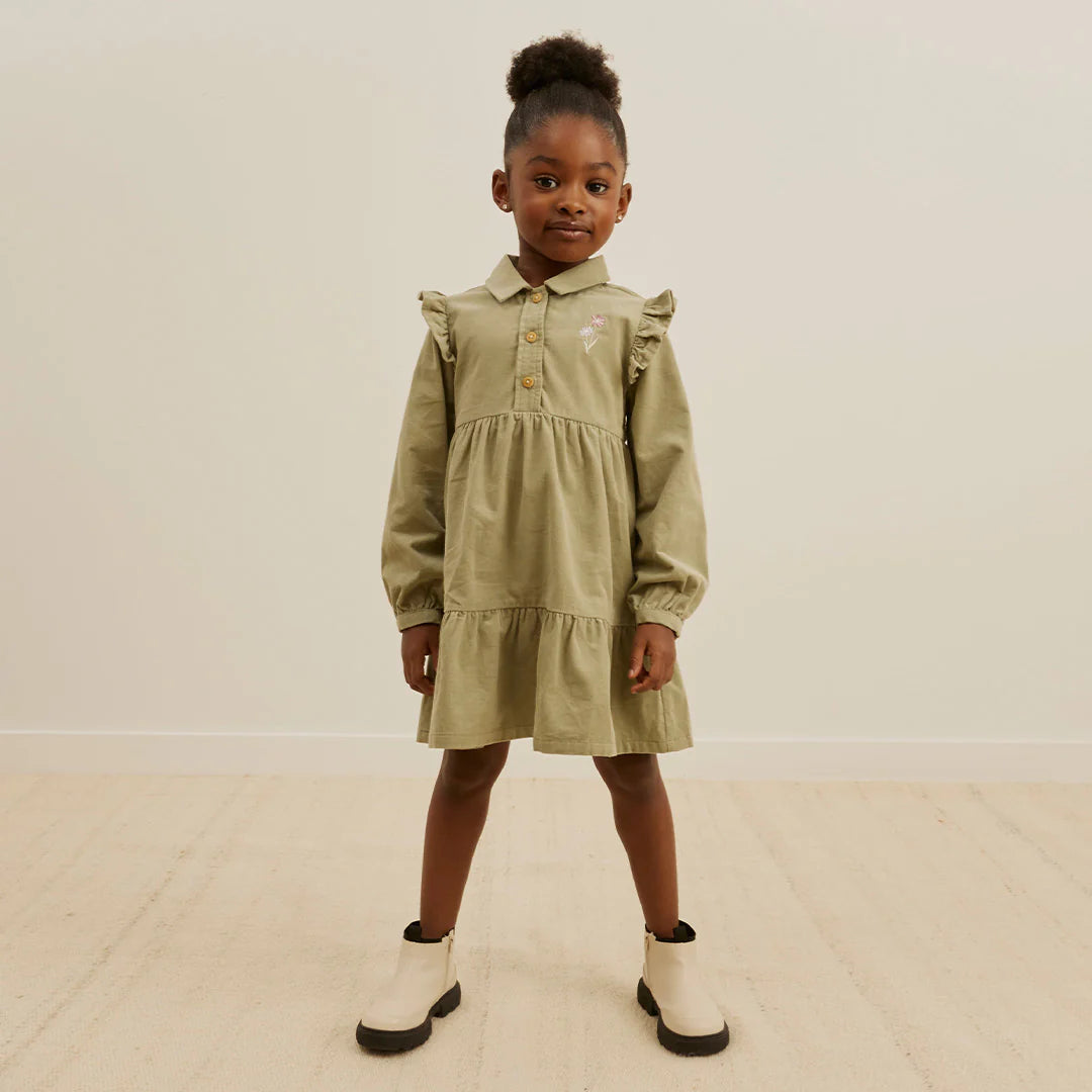 Miles The Label - Corduroy Dress - Sage