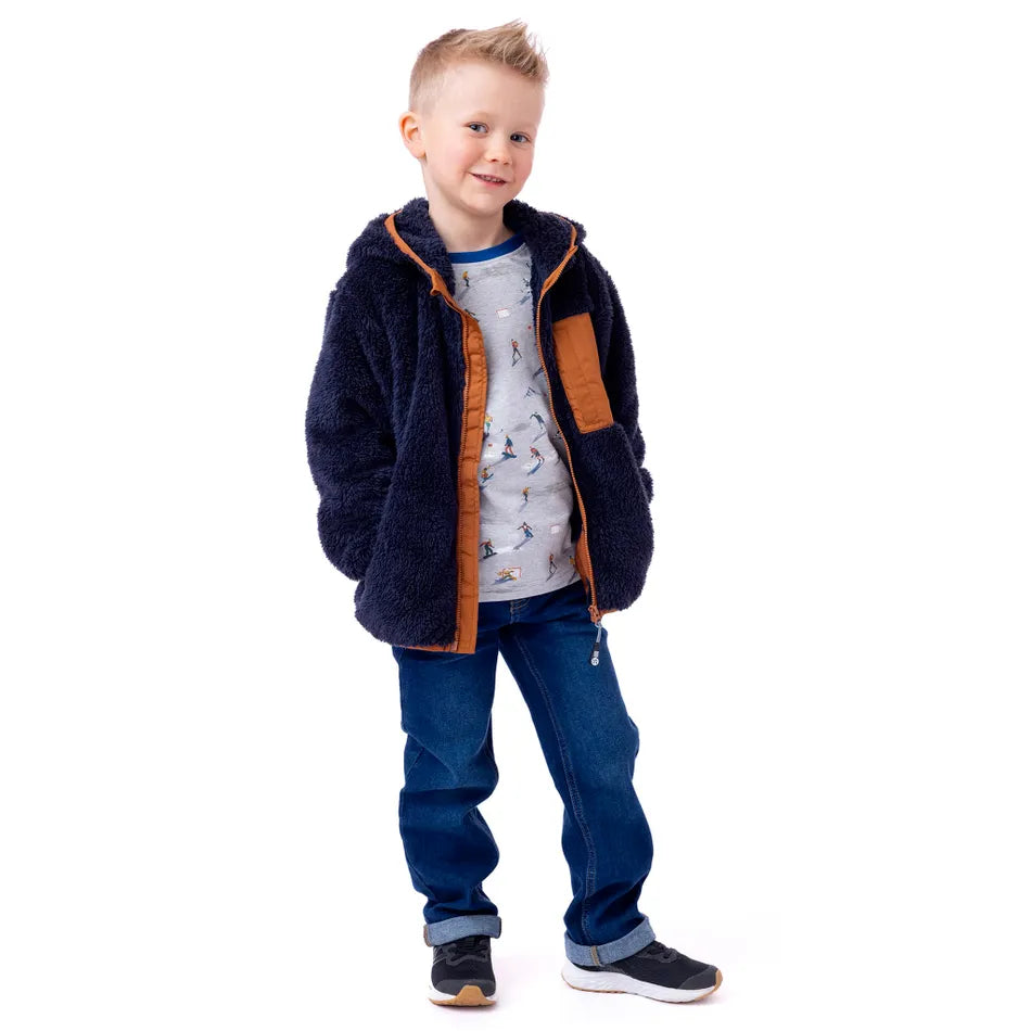 Nano - Sherpa Hooded Jacket - Navy