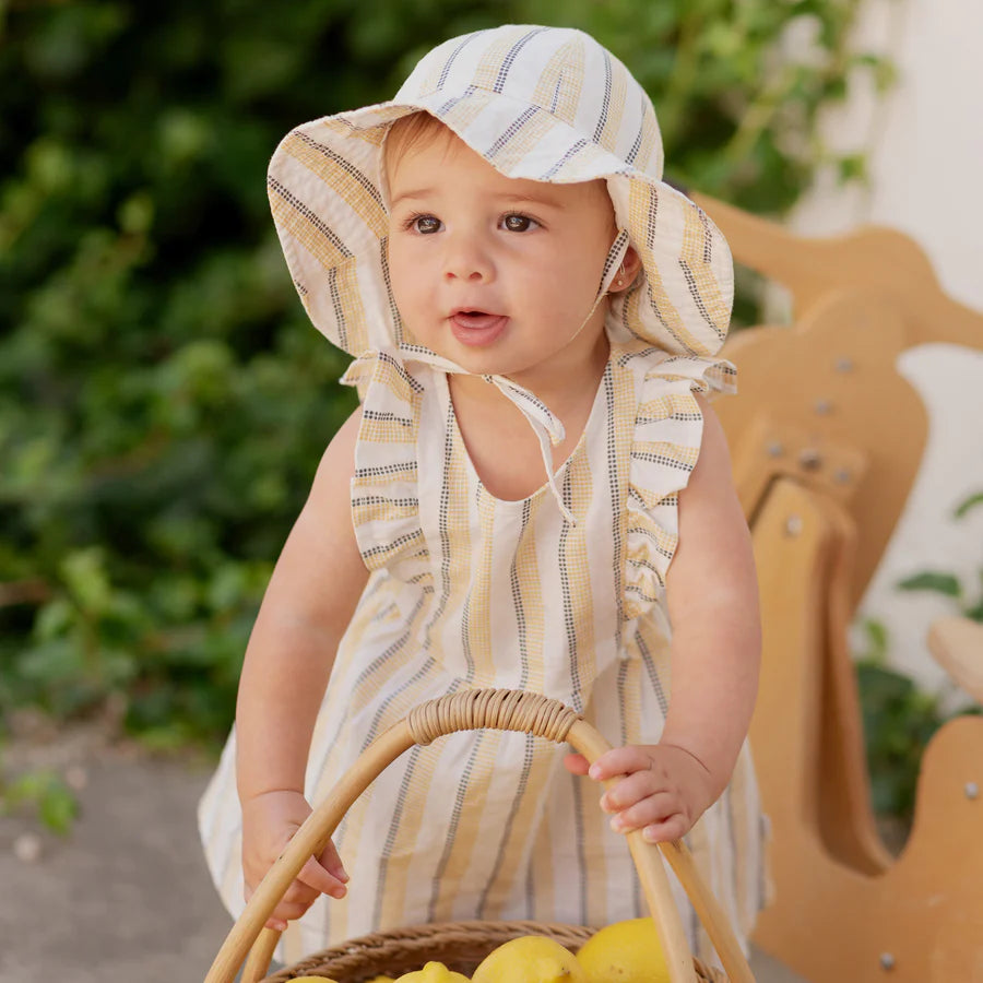 Petit Lem - Striped Woven Hat - Canary