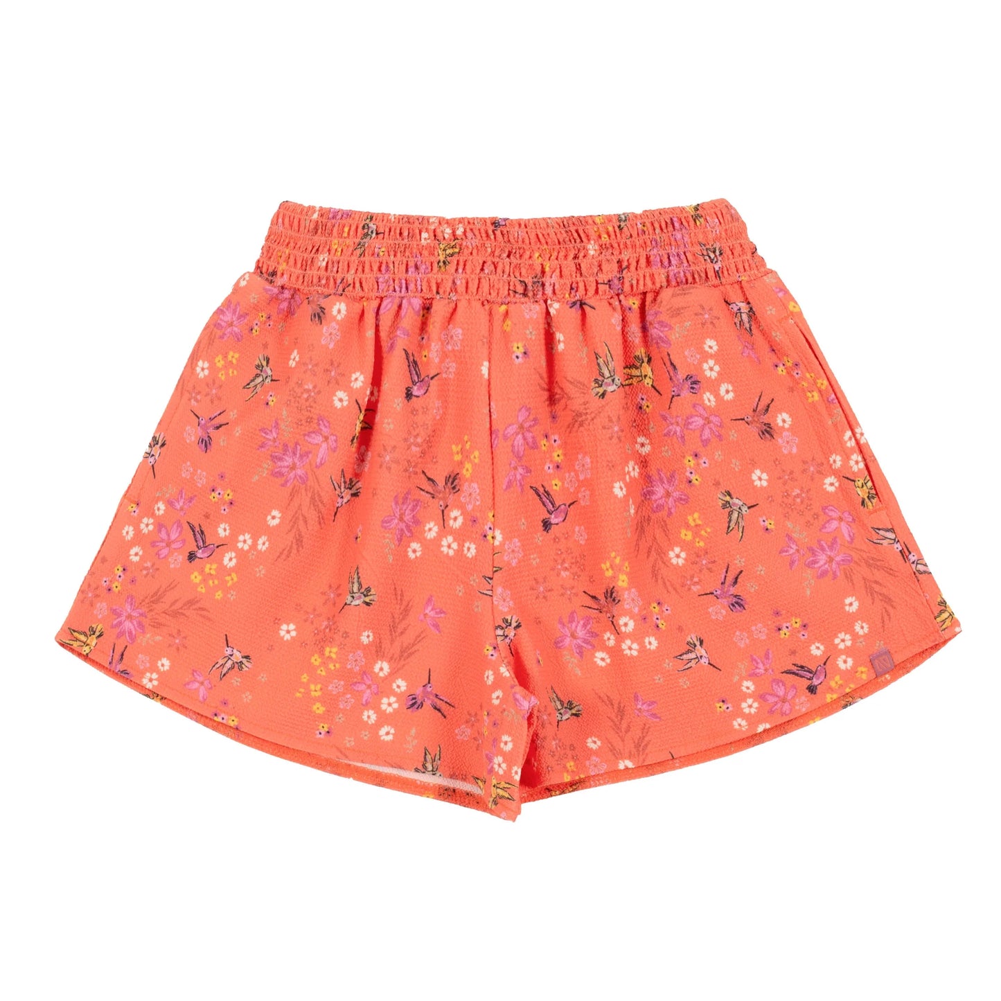Nano - Pretty Hummingbird Crepe Shorts - Coral