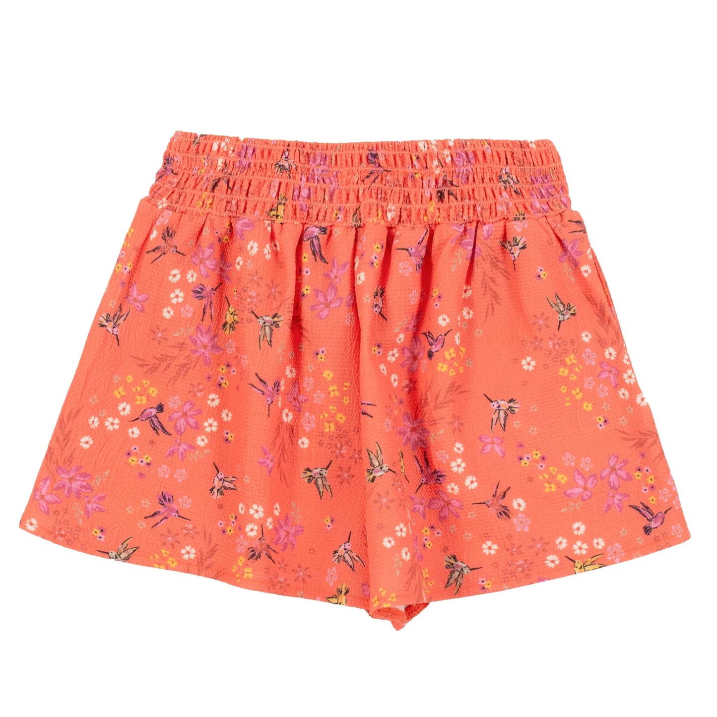 Nano - Pretty Hummingbird Crepe Shorts - Coral