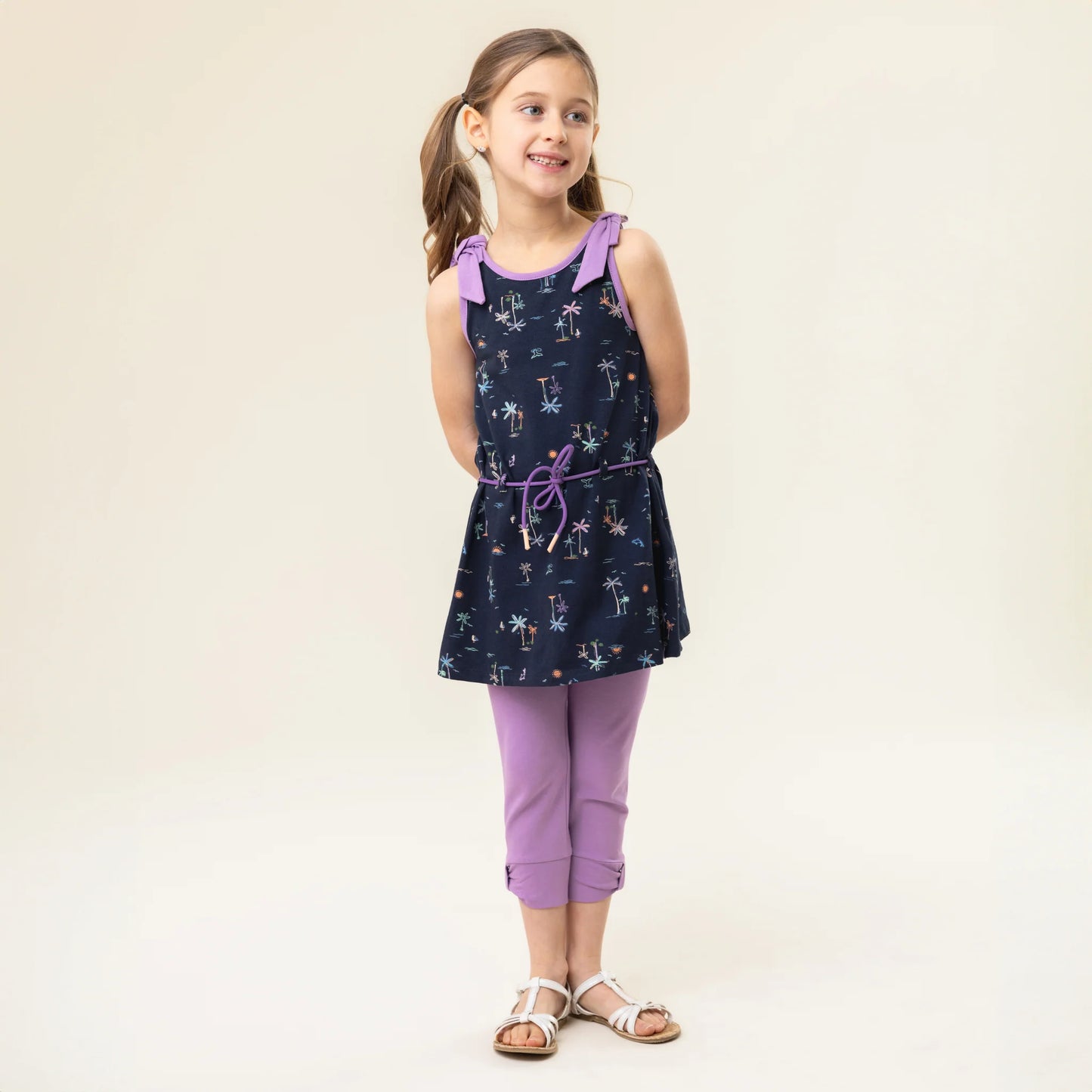 Nano - Vacation in Malibu Capri Legging - Purple