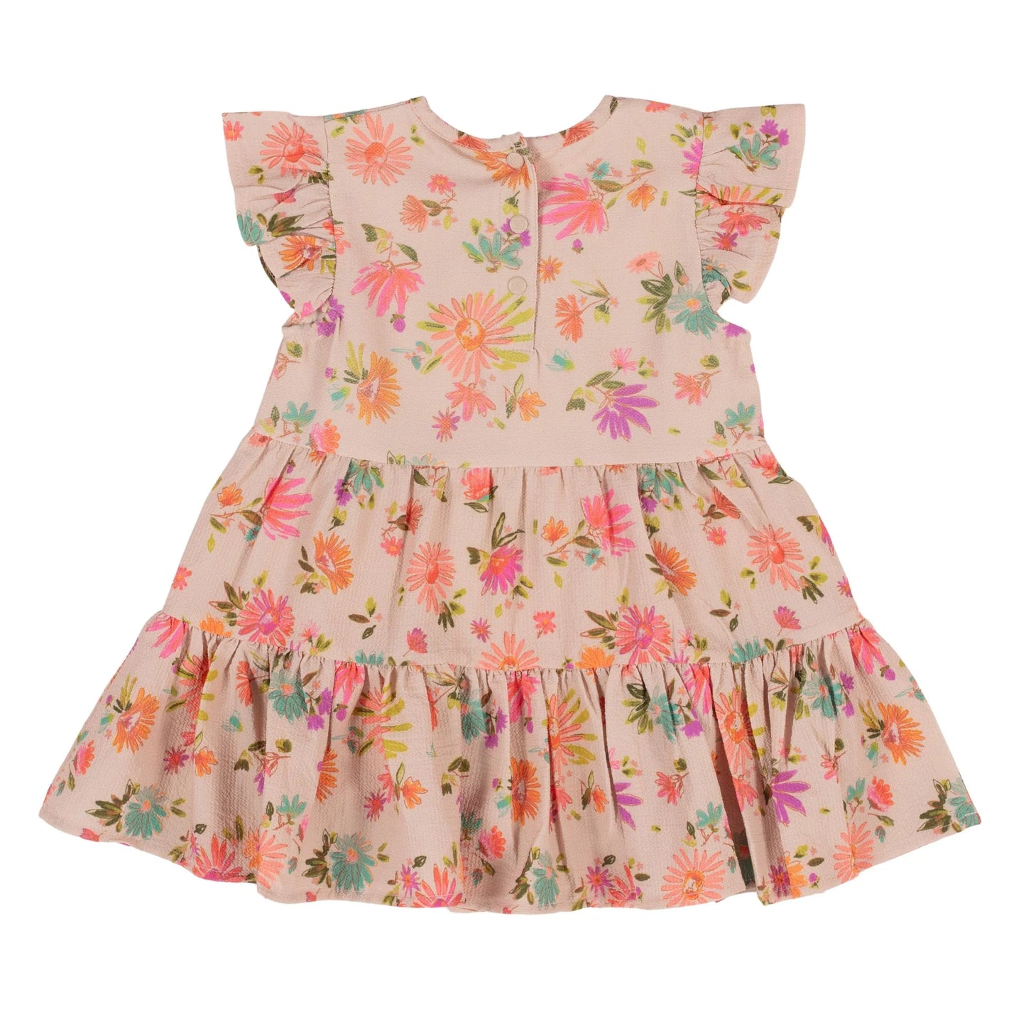 Nano - Small Flower 2pc Dress Set - Beige
