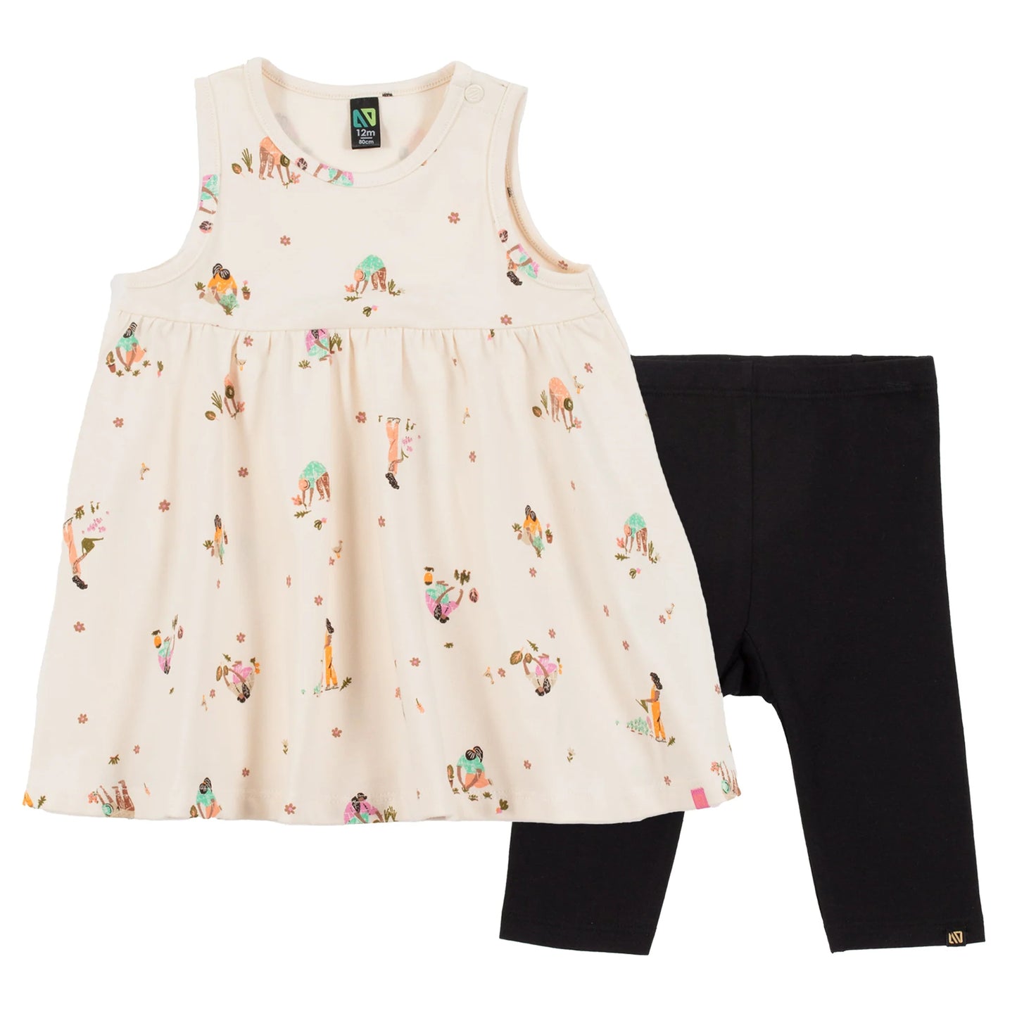 Nano - Small Flower 2pc Tunic Set - Ivory