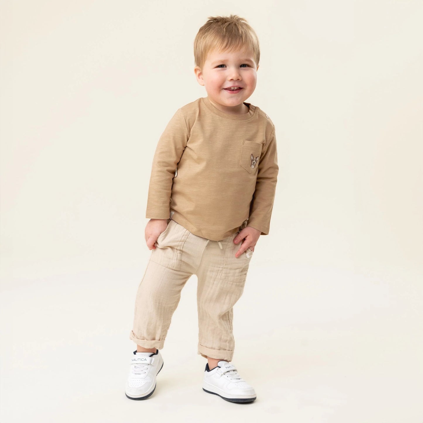 Nano - Smile Long Sleeve T-Shirt - Beige