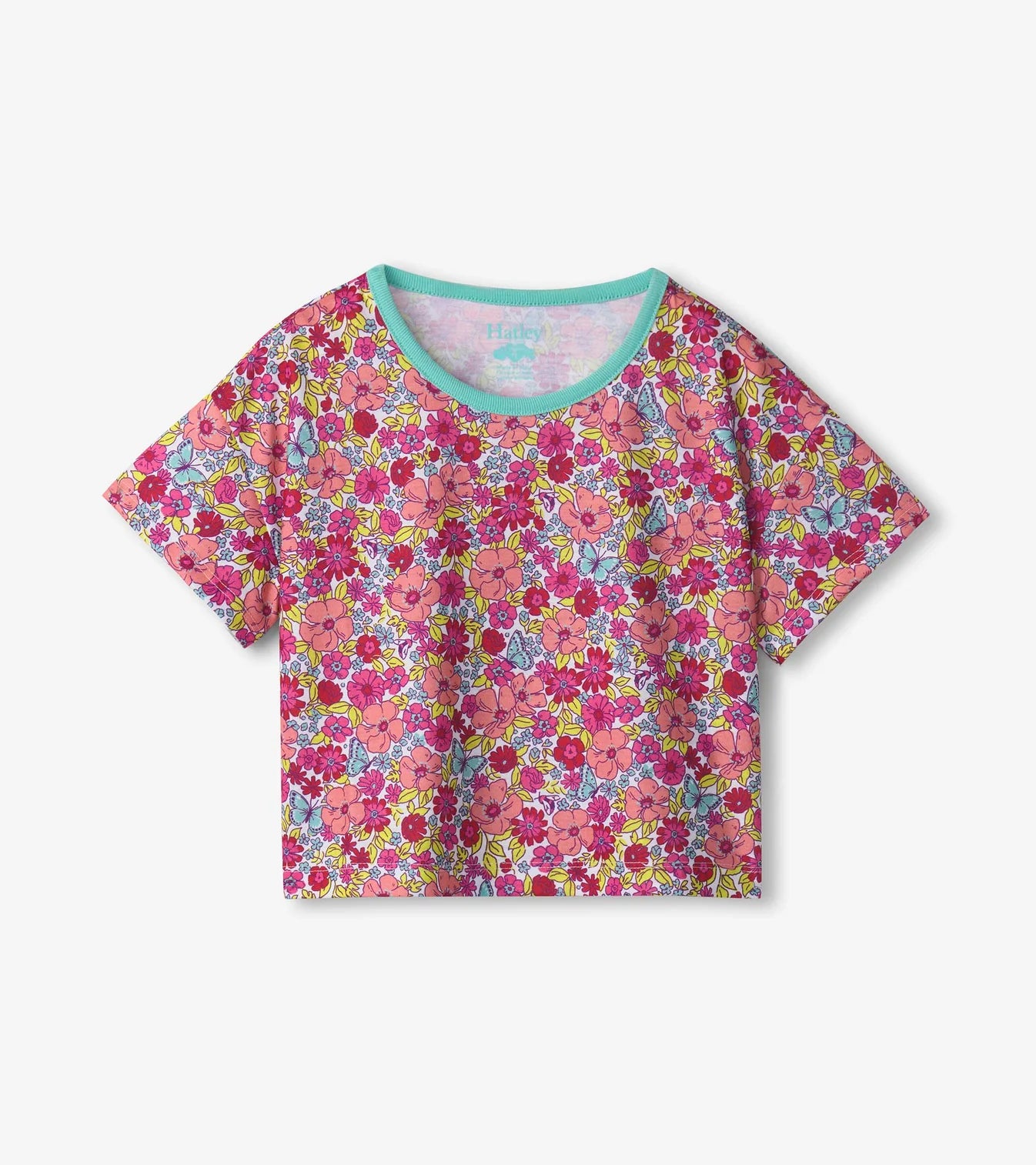 Hatley - 2pc T-shirt and Short Pajama Set - Groovy Flowers