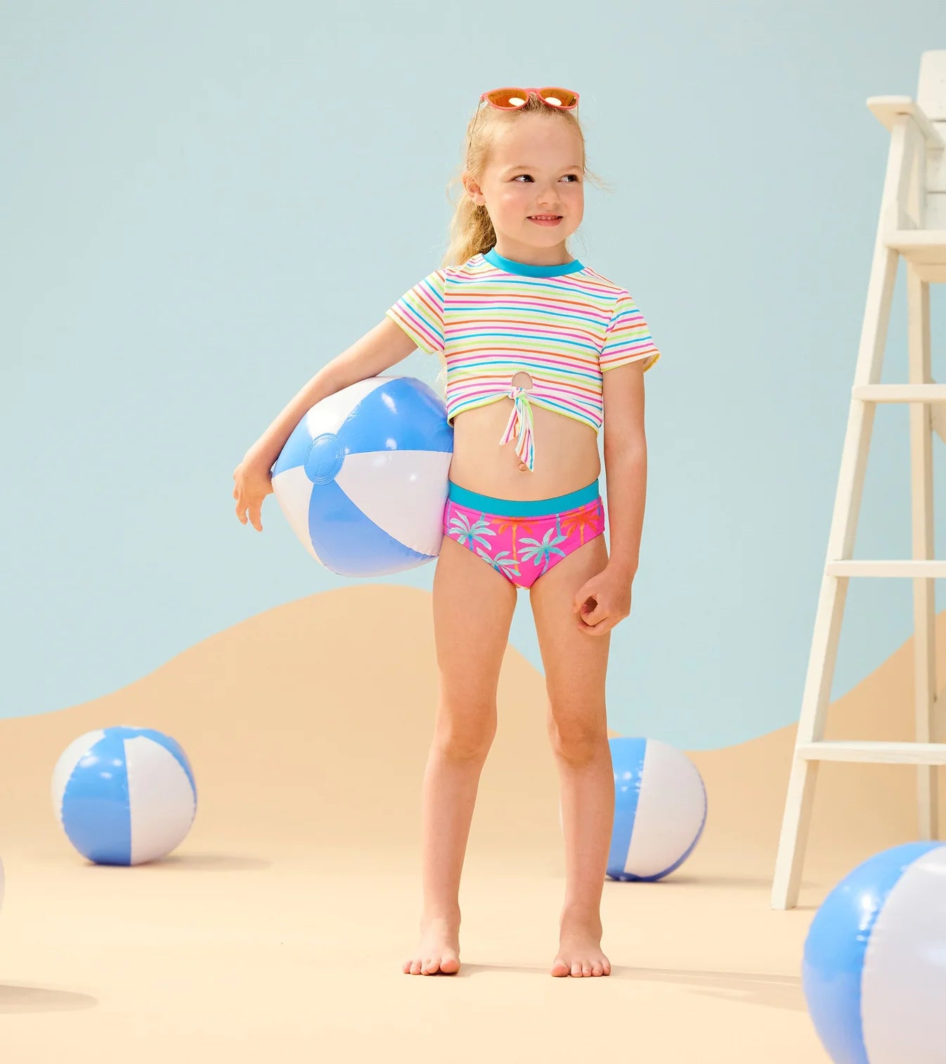 Hatley - Short Sleeve Tankini - Painted Palms