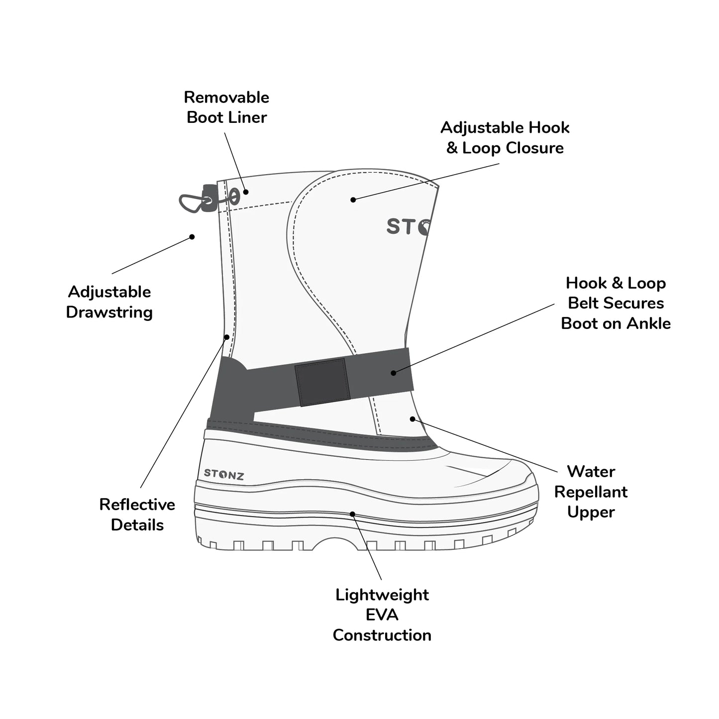STONZ - Trek Snow Boots - Heather Grey