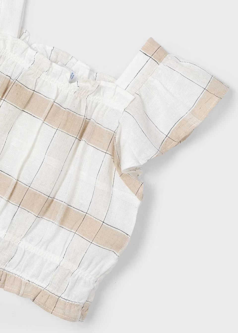 Mayoral - Plaid Linen Top - Cinnamon