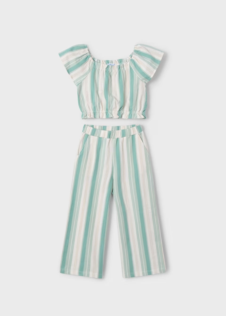 Mayoral - Striped Pant Set - Jade