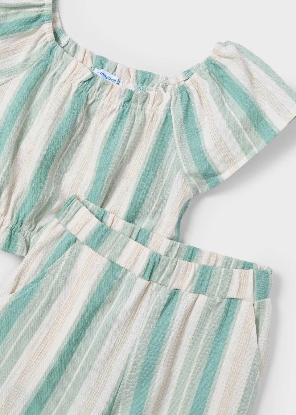 Mayoral - Striped Pant Set - Jade