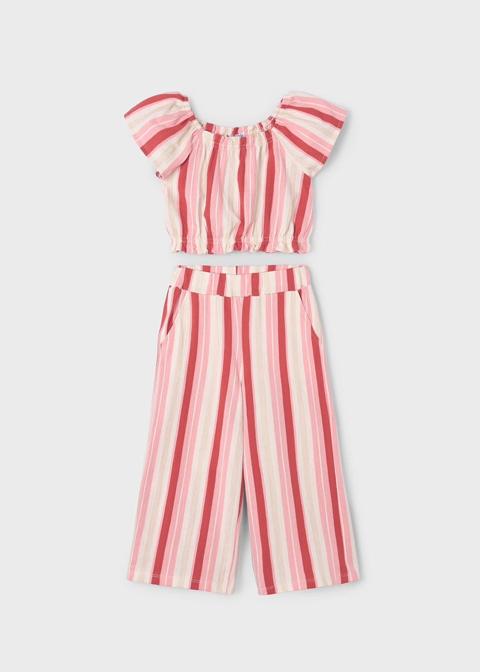 Mayoral - Striped Pant Set - Salmon