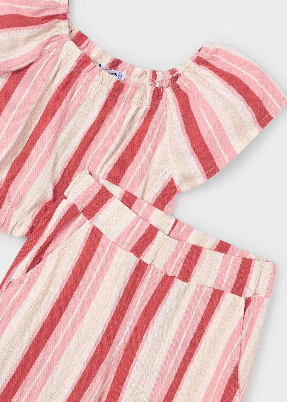 Mayoral - Striped Pant Set - Salmon