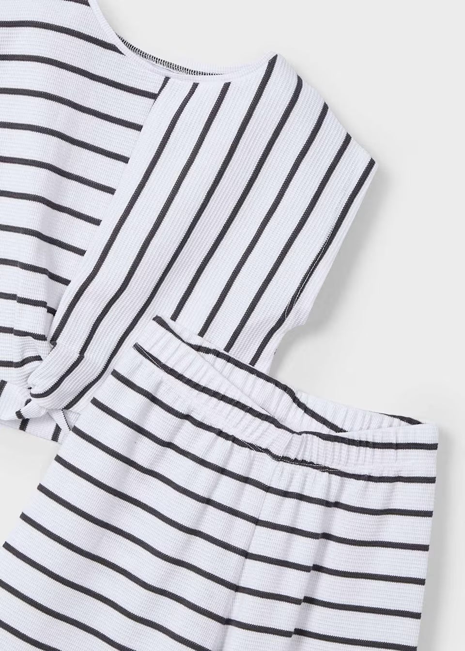 Mayoral - Striped Pant Set - White Anthracite