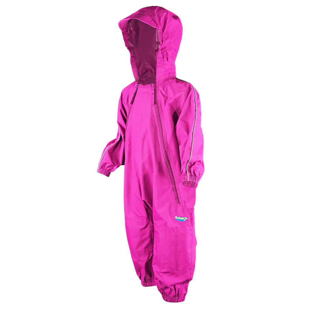Splashy One Piece Rain Suits - Hot Pink